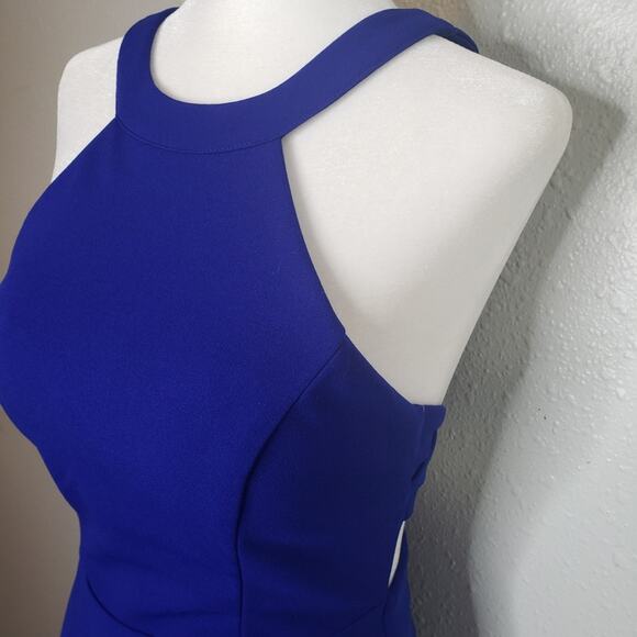 NEW City Studio blue halter open back cut out sheath dress junior size 5 - Picture 8 of 11